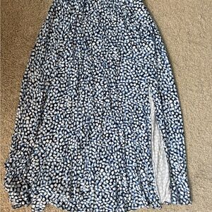 Draper James Navy and White Maxi Skirt
